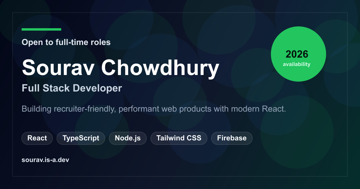 Sourav - Full Stack Developer